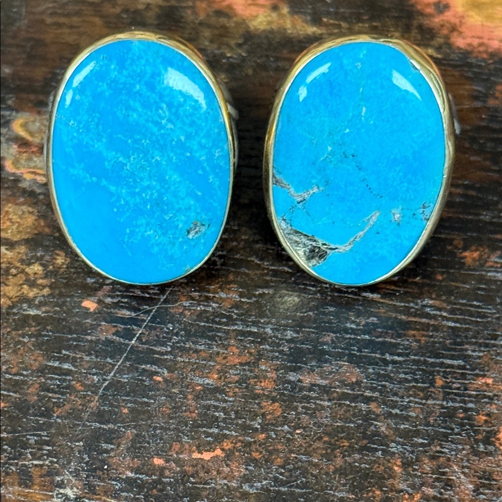 Large Kingman Turquoise Unisex Ring by Jes MaHarry. New in box.